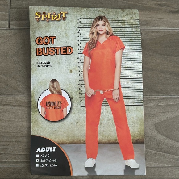 Inmate State Prison Orange Costume - Picture 1 of 6